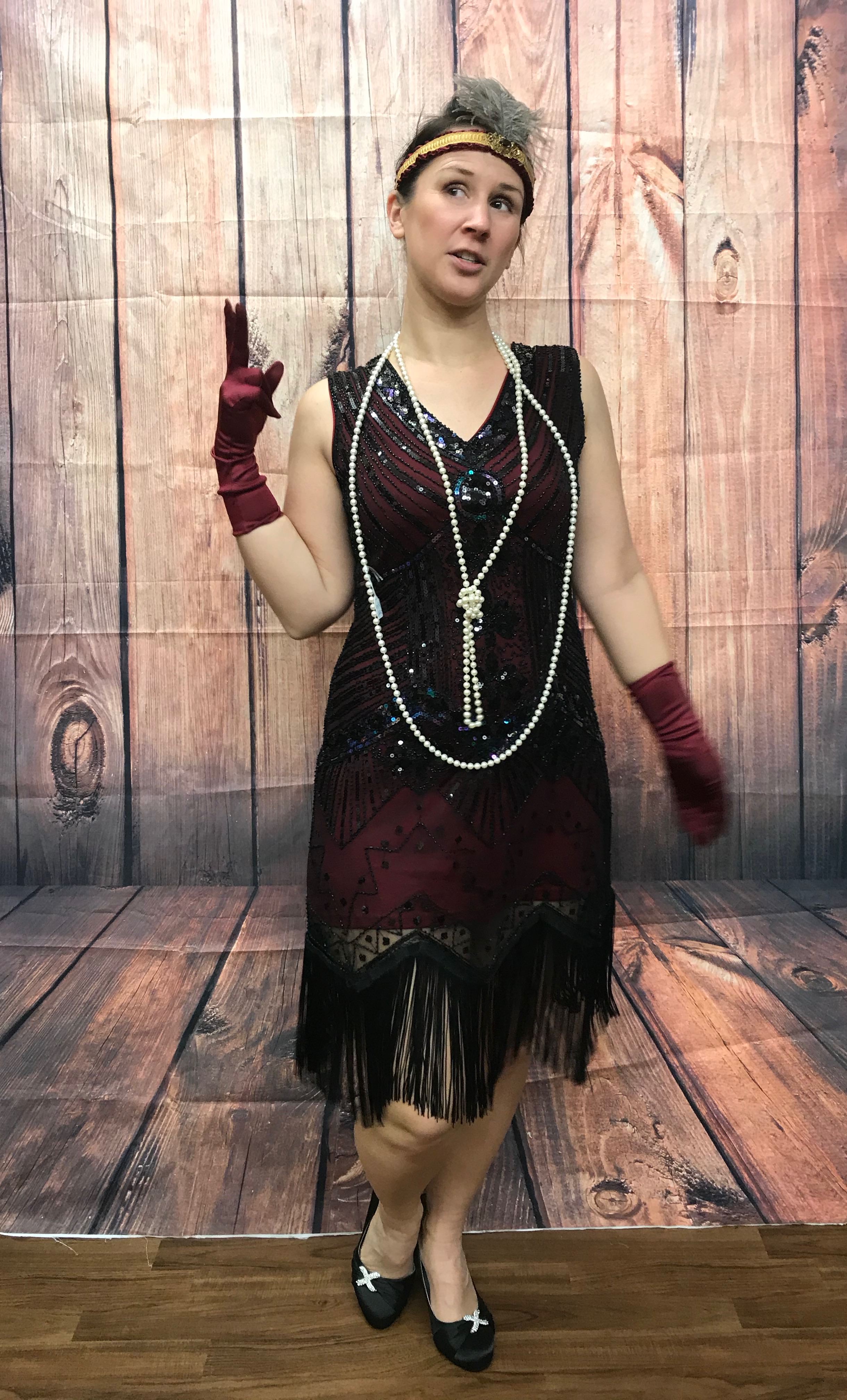 Rotes Charleston Kleid Karneval 20er Jahre Motto Party Kostüm für Damen 